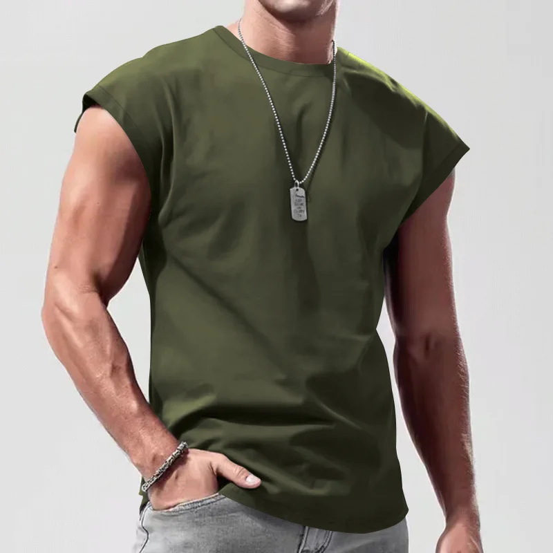 2026 Men's Loose Fit round Neck Short Sleeve T-Shirt Casual Breathable Summer Sports Basic Vest for Comfortable Wear