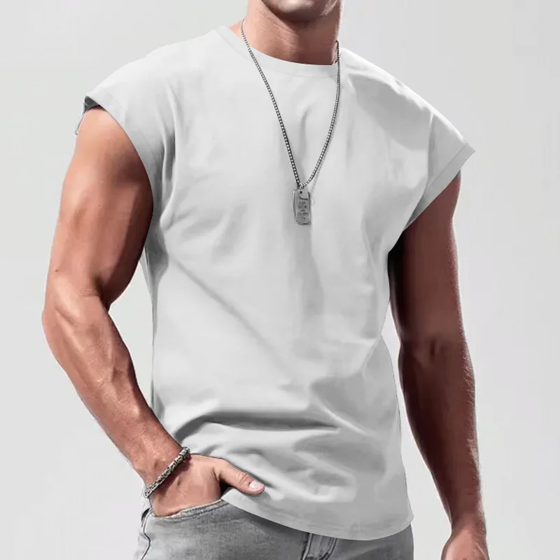 2026 Men's Loose Fit round Neck Short Sleeve T-Shirt Casual Breathable Summer Sports Basic Vest for Comfortable Wear