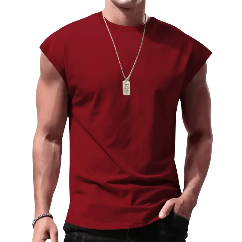 2026 Men's Loose Fit round Neck Short Sleeve T-Shirt Casual Breathable Summer Sports Basic Vest for Comfortable Wear