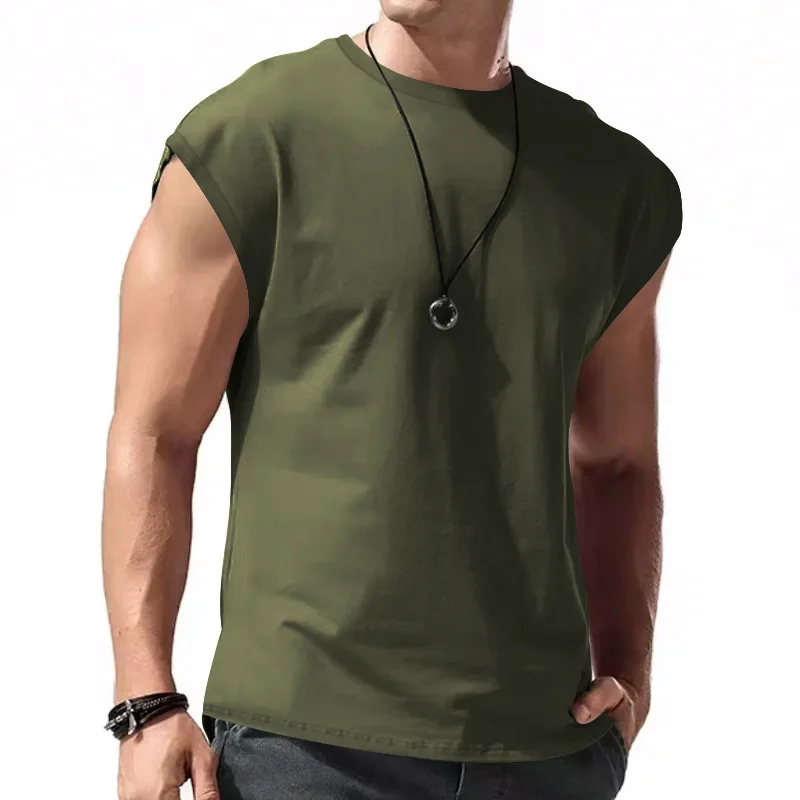 2026 Men's Loose Fit round Neck Short Sleeve T-Shirt Casual Breathable Summer Sports Basic Vest for Comfortable Wear