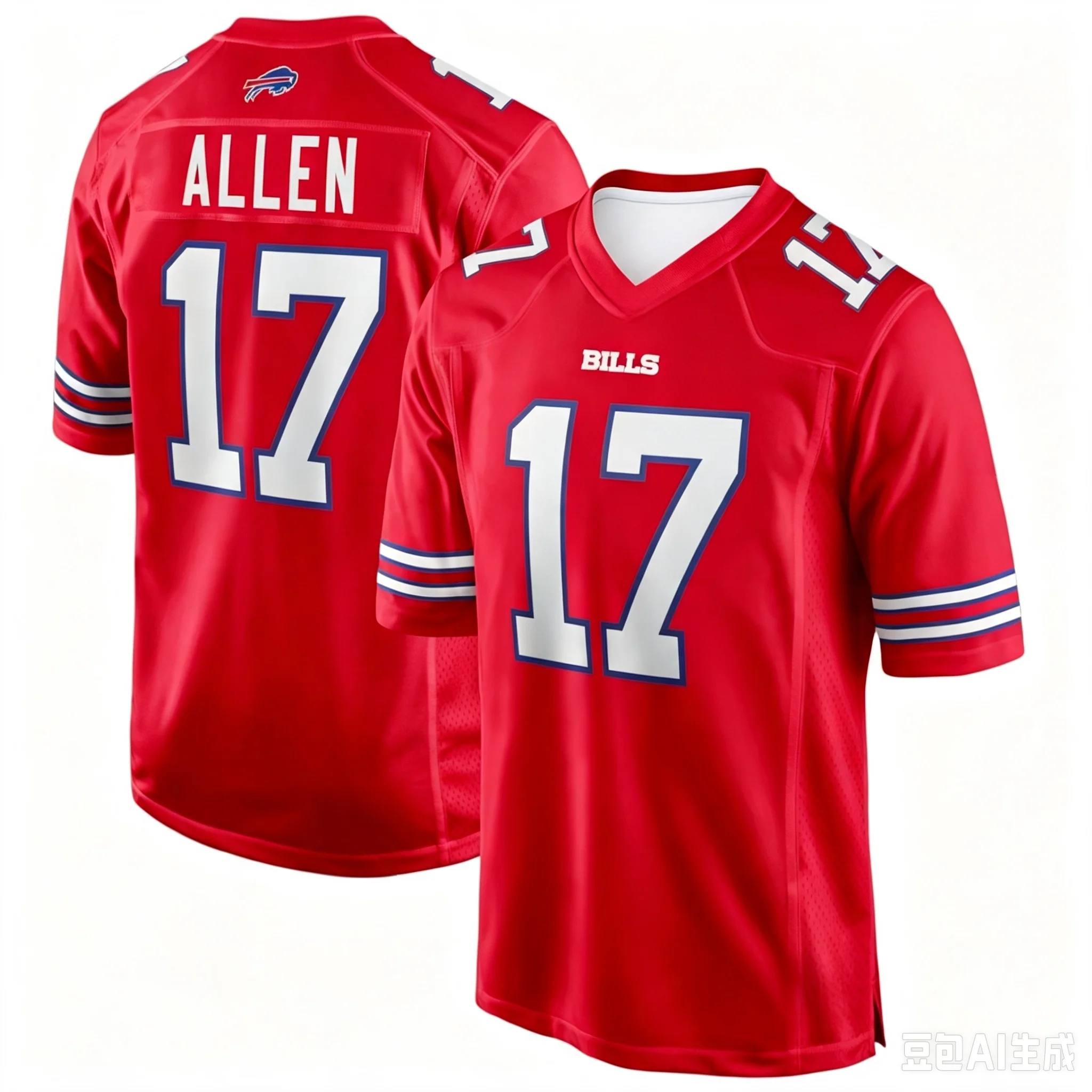 2026 Bills Josh Allen 17# Football Jersey Shirt, 3D Print Rugby Jersey, Men Summer Training Breathable Quick Drying Jersey
