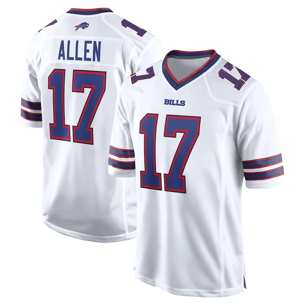 2026 Bills Josh Allen 17# Football Jersey Shirt, 3D Print Rugby Jersey, Men Summer Training Breathable Quick Drying Jersey