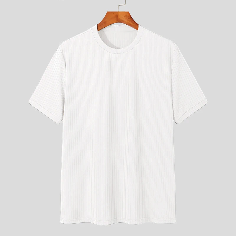 Summer Men's Clothing Light Luxury T Shirt Leisure Long Sleeve O Neck Drapped Solid Color Loose Basic Shirt Popular Knitwear