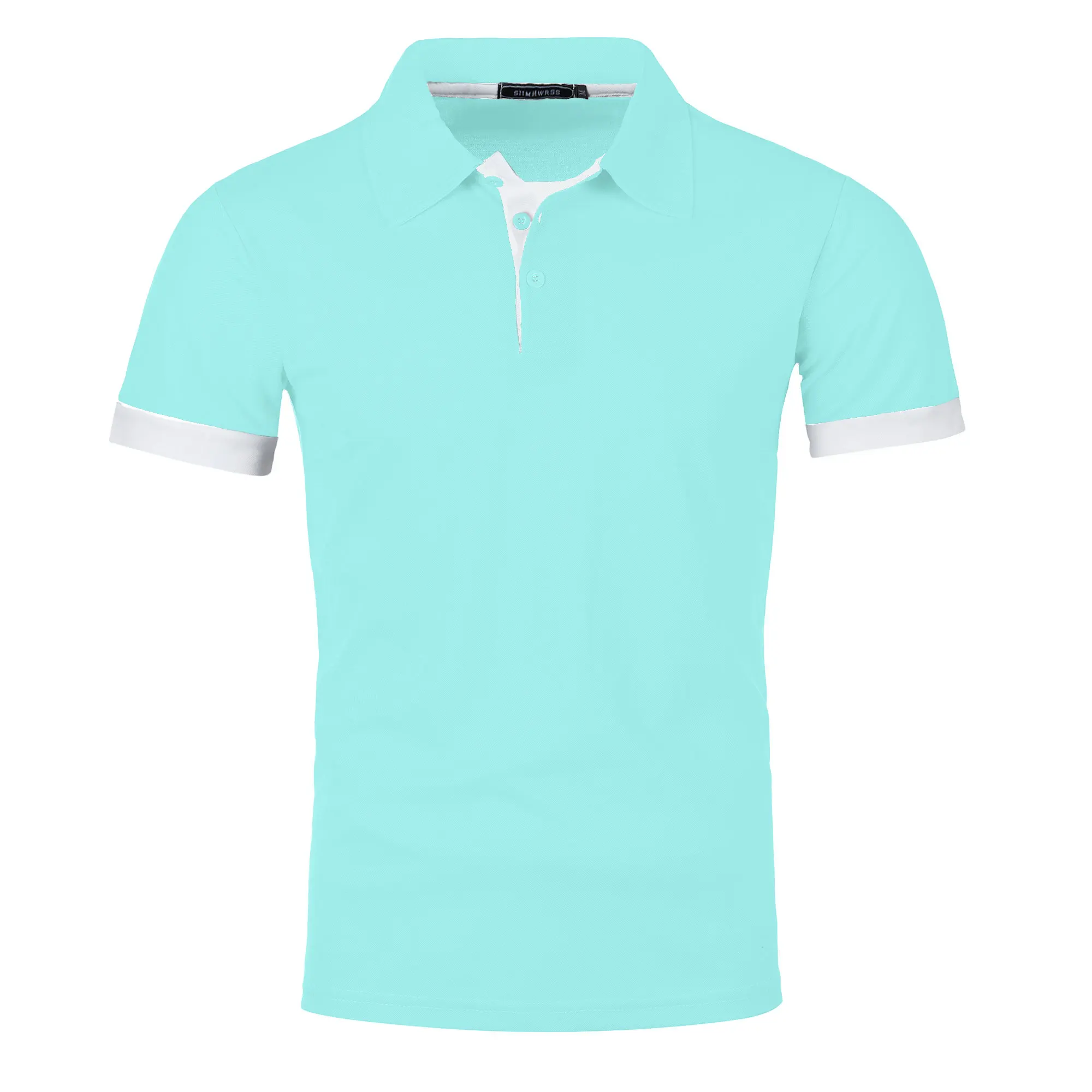 Men's short sleeve color matching fashion with men's lapel short sleeve