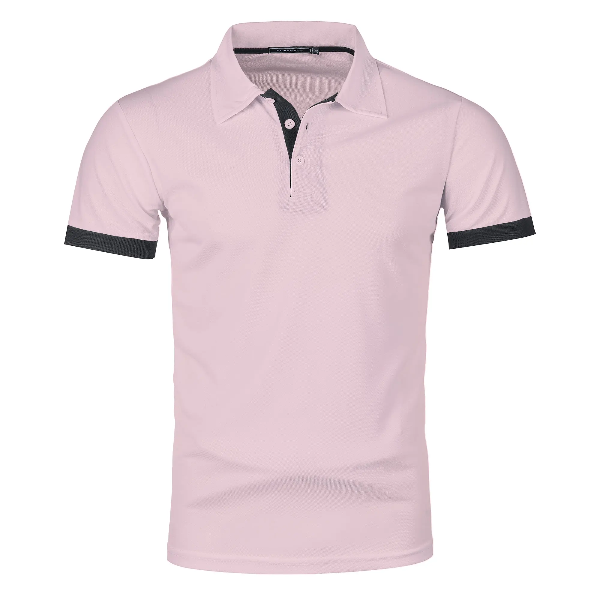 Men's short sleeve color matching fashion with men's lapel short sleeve