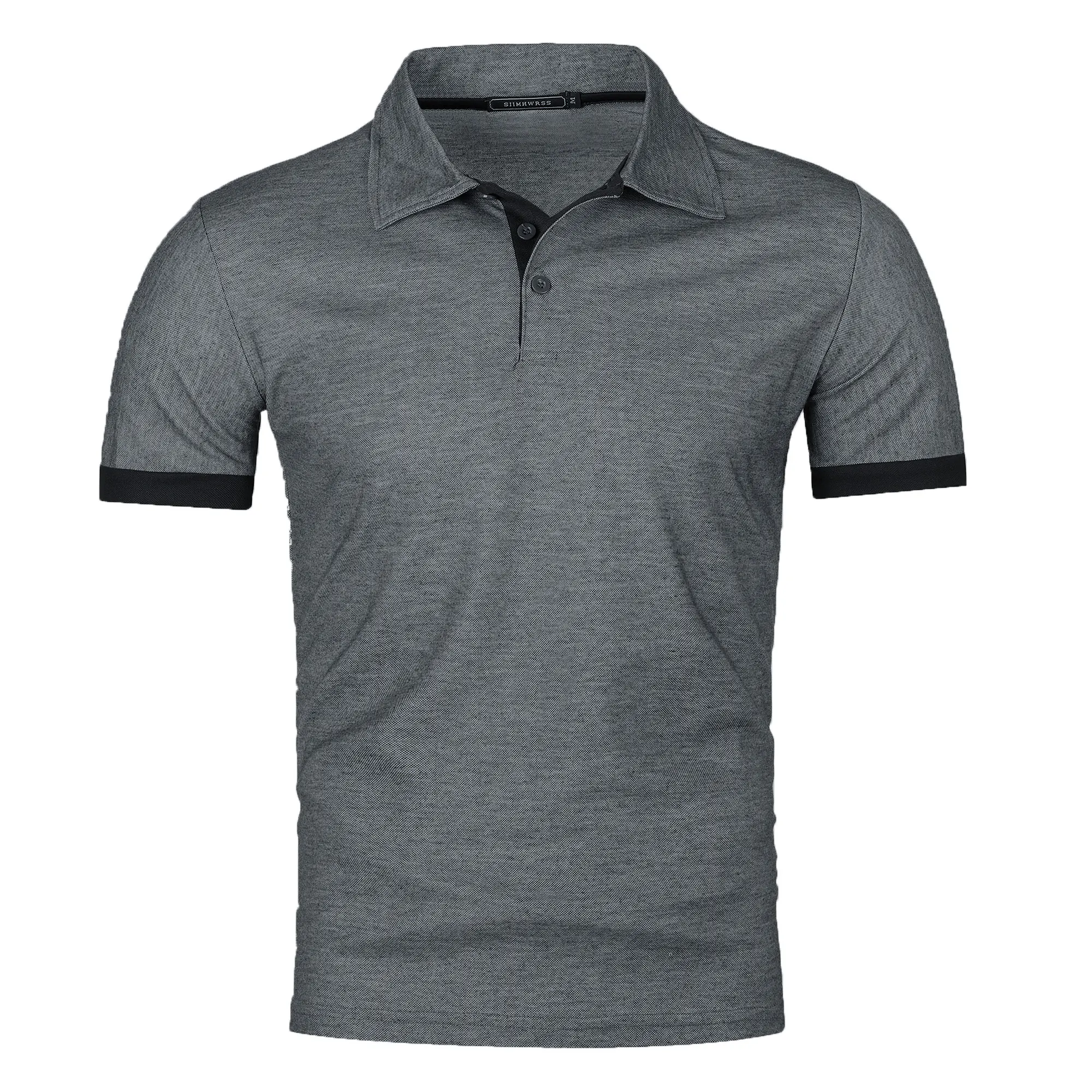 Men's short sleeve color matching fashion with men's lapel short sleeve