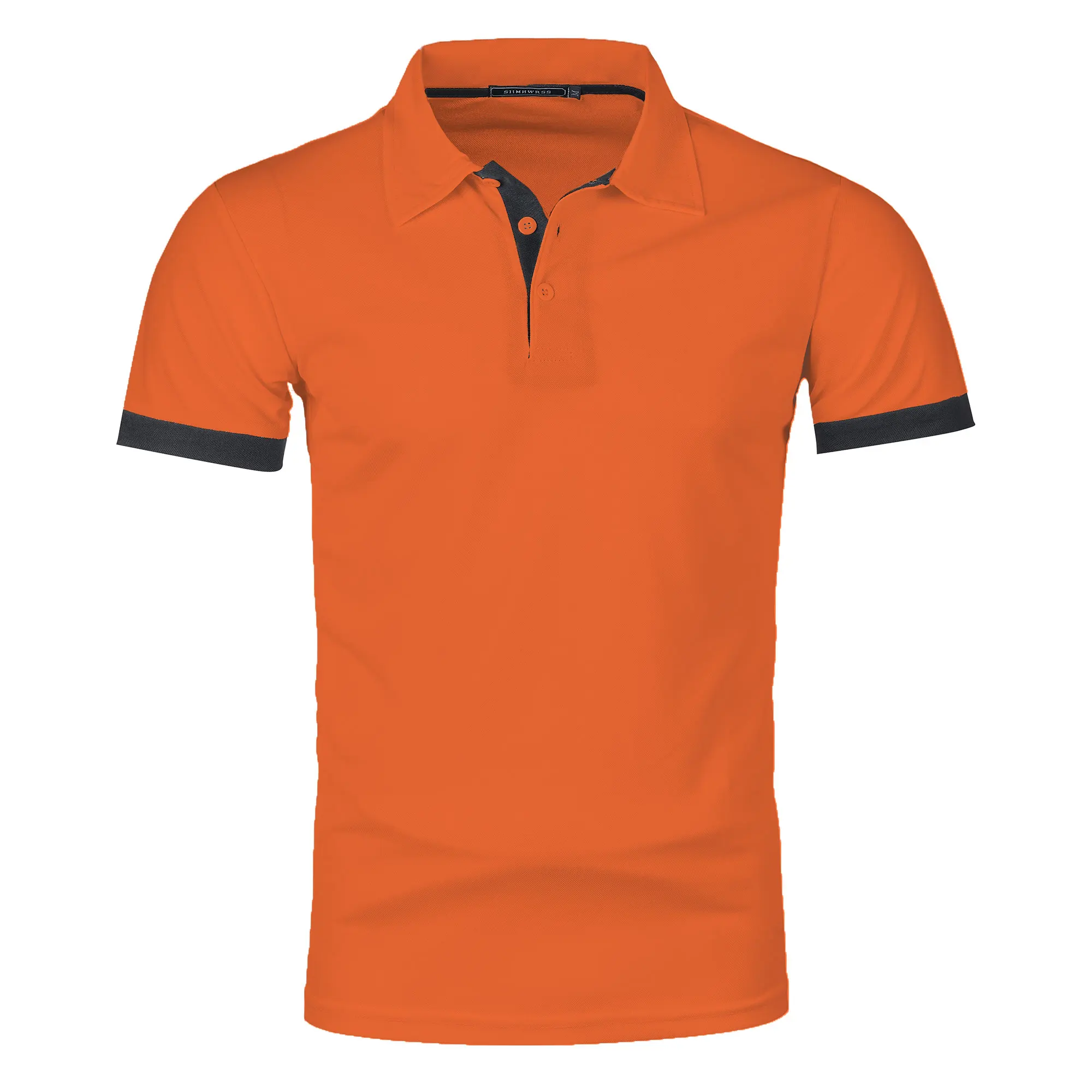 Men's short sleeve color matching fashion with men's lapel short sleeve
