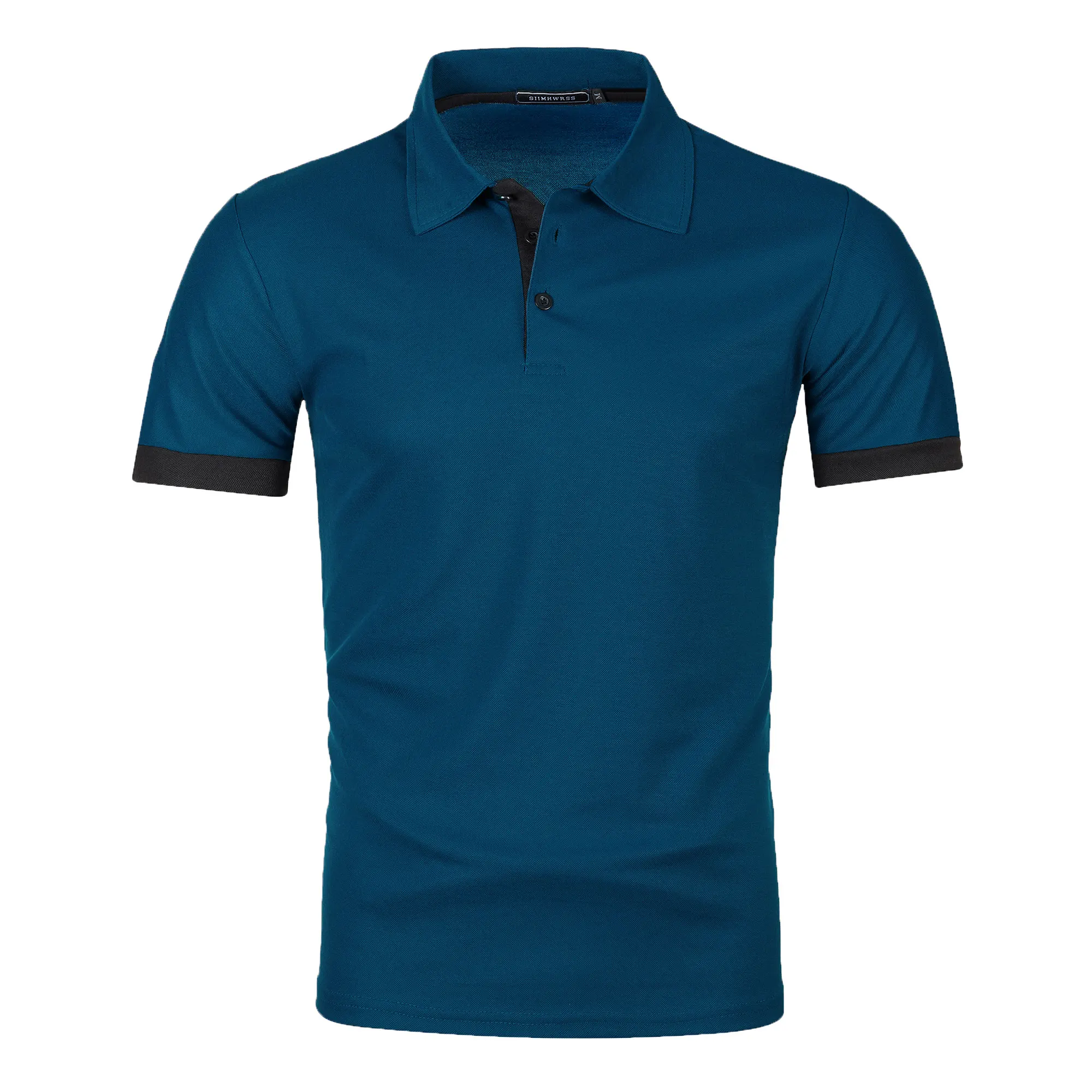 Men's short sleeve color matching fashion with men's lapel short sleeve