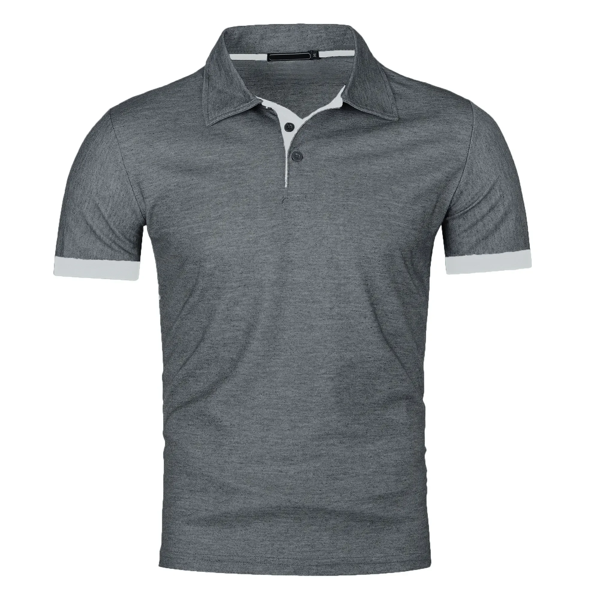 Men's short sleeve color matching fashion with men's lapel short sleeve