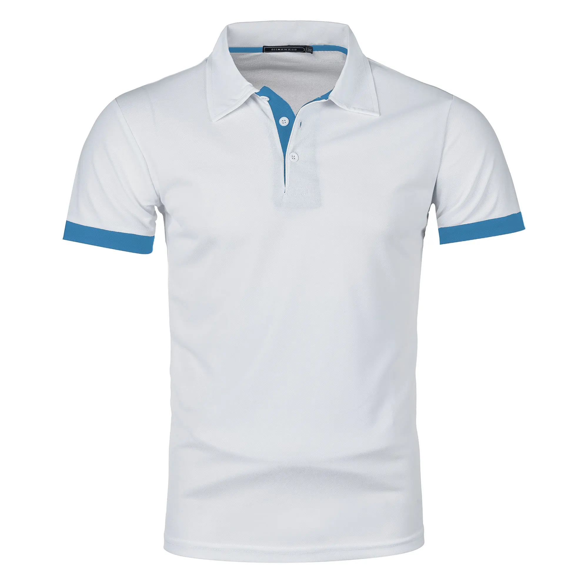 Men's short sleeve color matching fashion with men's lapel short sleeve