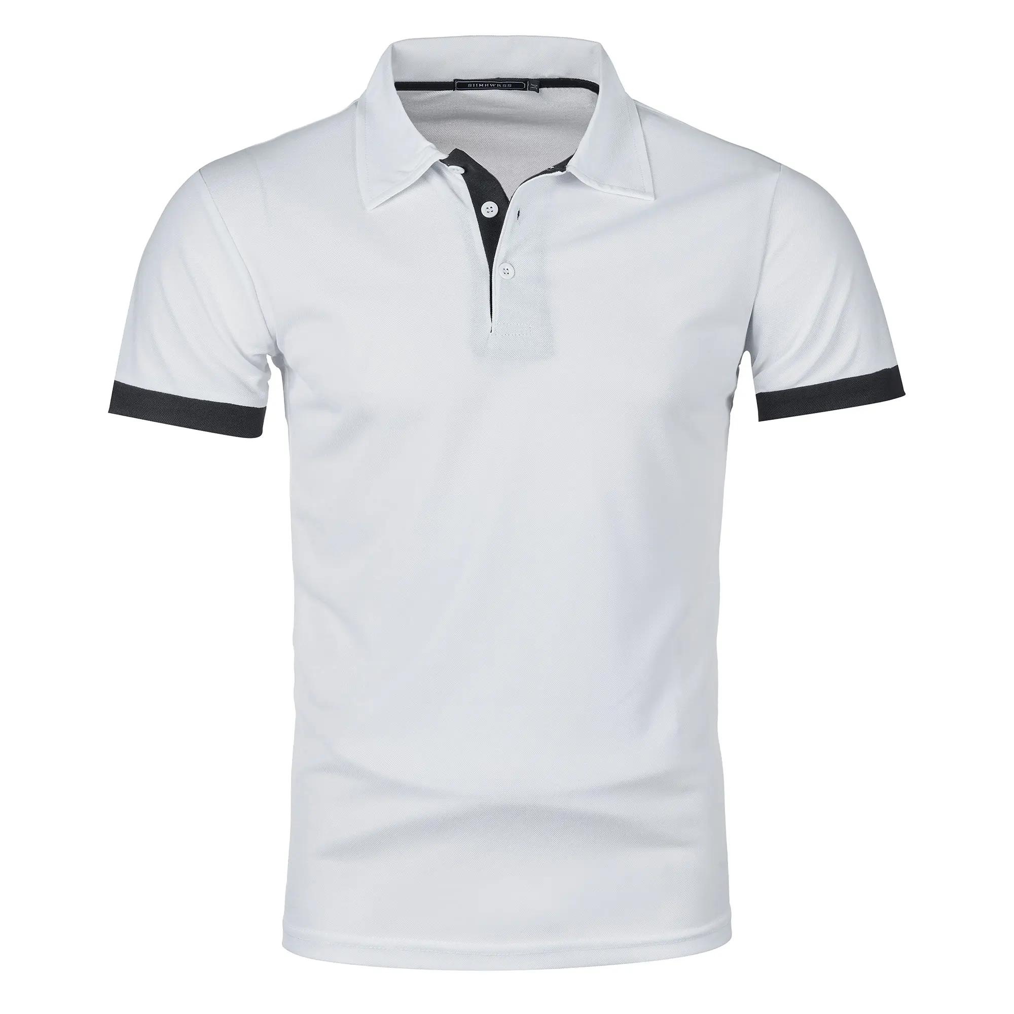 Men's short sleeve color matching fashion with men's lapel short sleeve