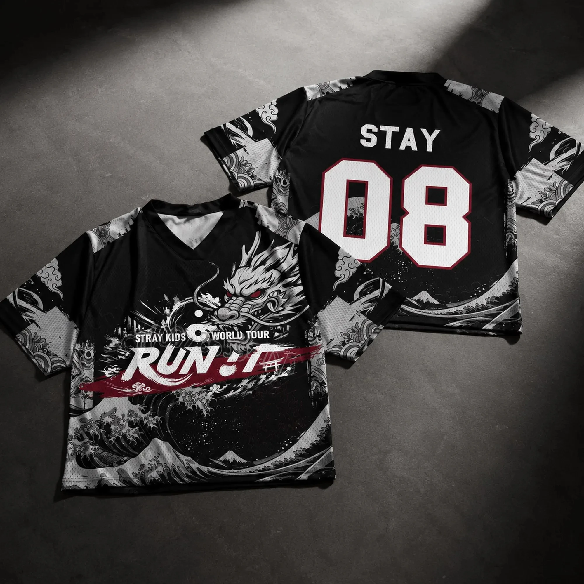 2026 Kpop Stray Run It World Tour Jersey T-shirt Men Women Summer Sports T-shirt Breathable Quick Drying Clothing Fan Gifts