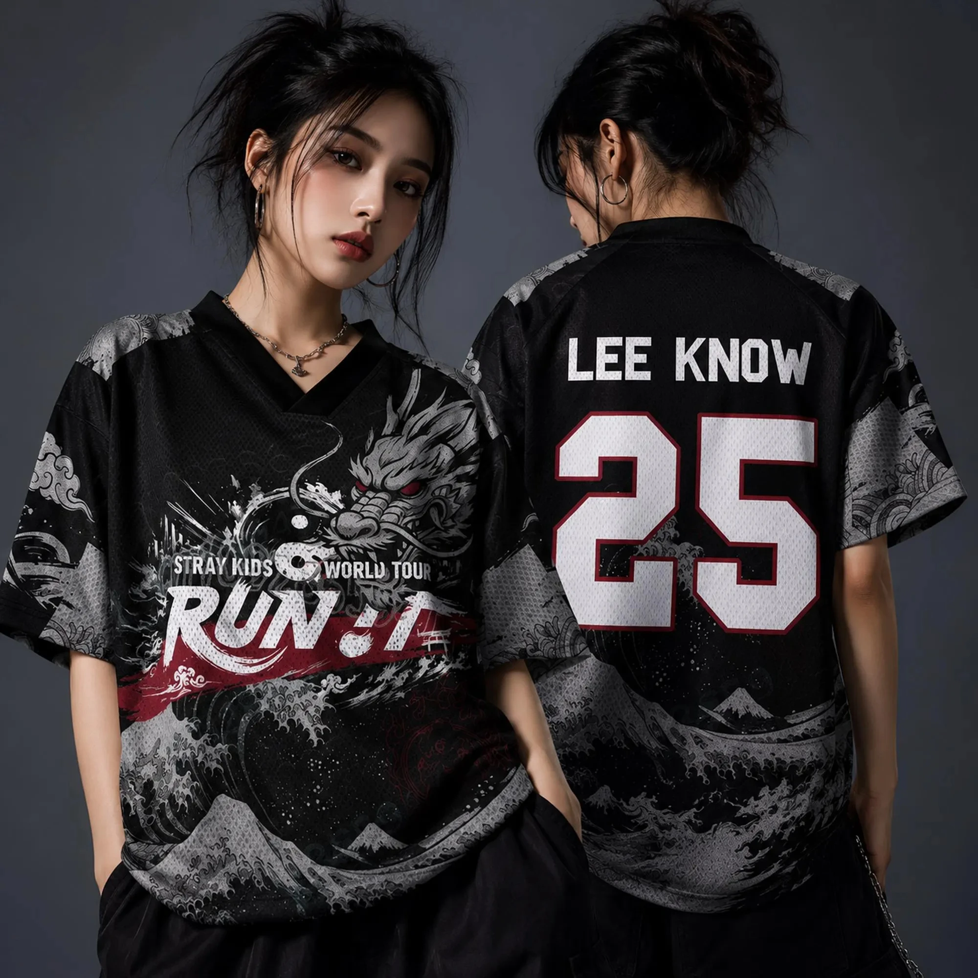 2026 Kpop Stray Run It World Tour Jersey T-shirt Men Women Summer Sports T-shirt Breathable Quick Drying Clothing Fan Gifts