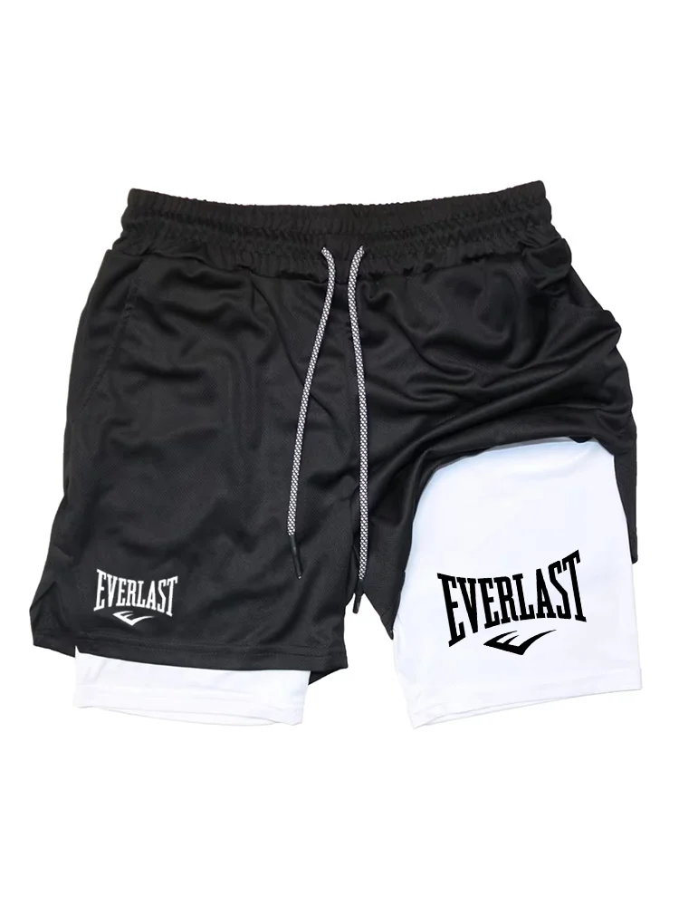 Men Running Shorts 2 In 1 Double-deck Sport Shorts Sportswear Gym Fitness Short Pants Training Jogging Bottom Men's Clothing