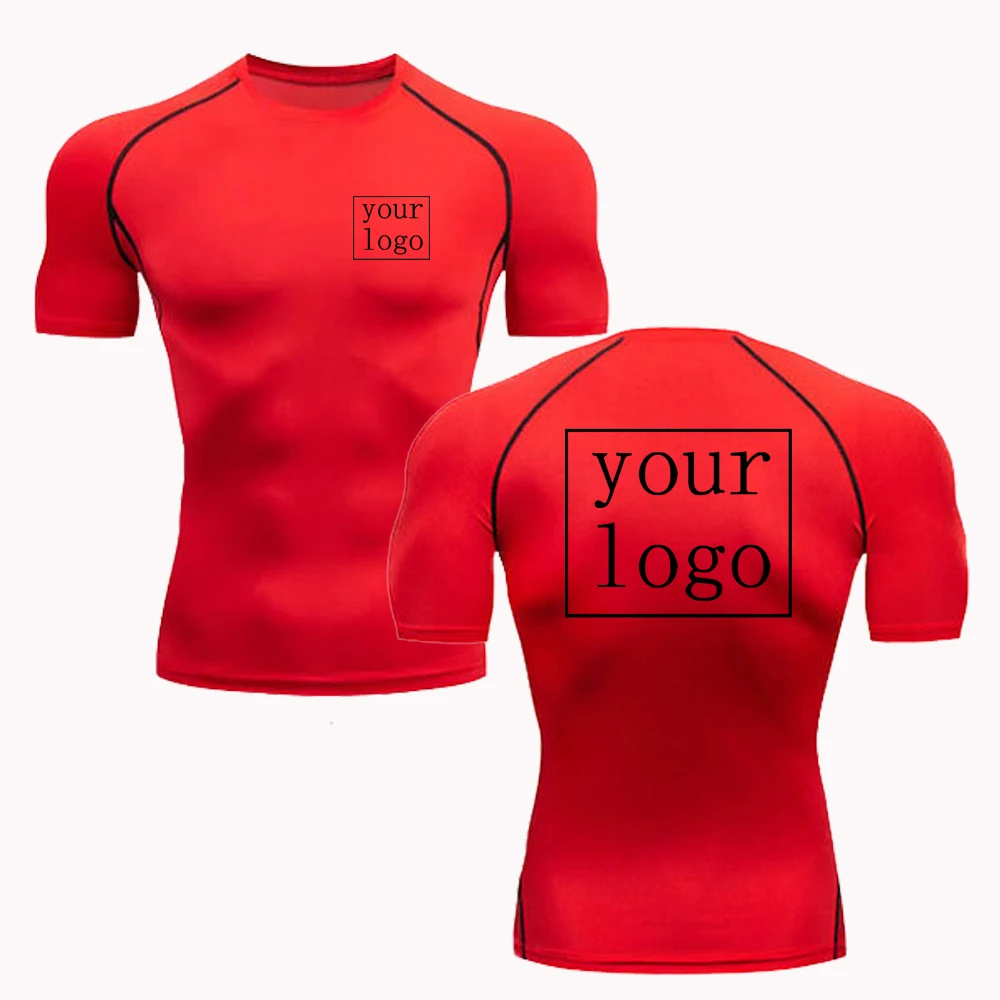 New Custom Compression T Shirt Your Design Logo Top Men Women Print Original Design Tshirts Jogging Workout Gym Quick Dry Tshirt
