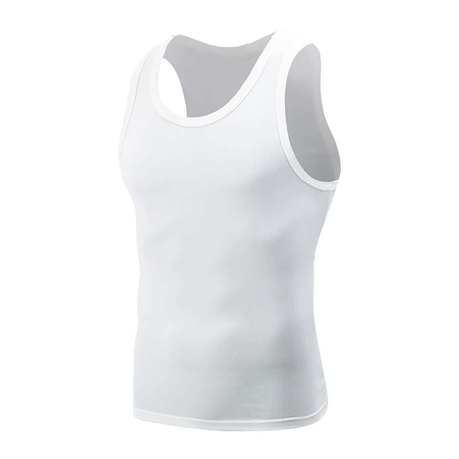 1/3 Piece Men's Four Seasons Black And White Classic Color Basic Vest Plus Size Youth Sports And Leisure Running Joker Bottoming
