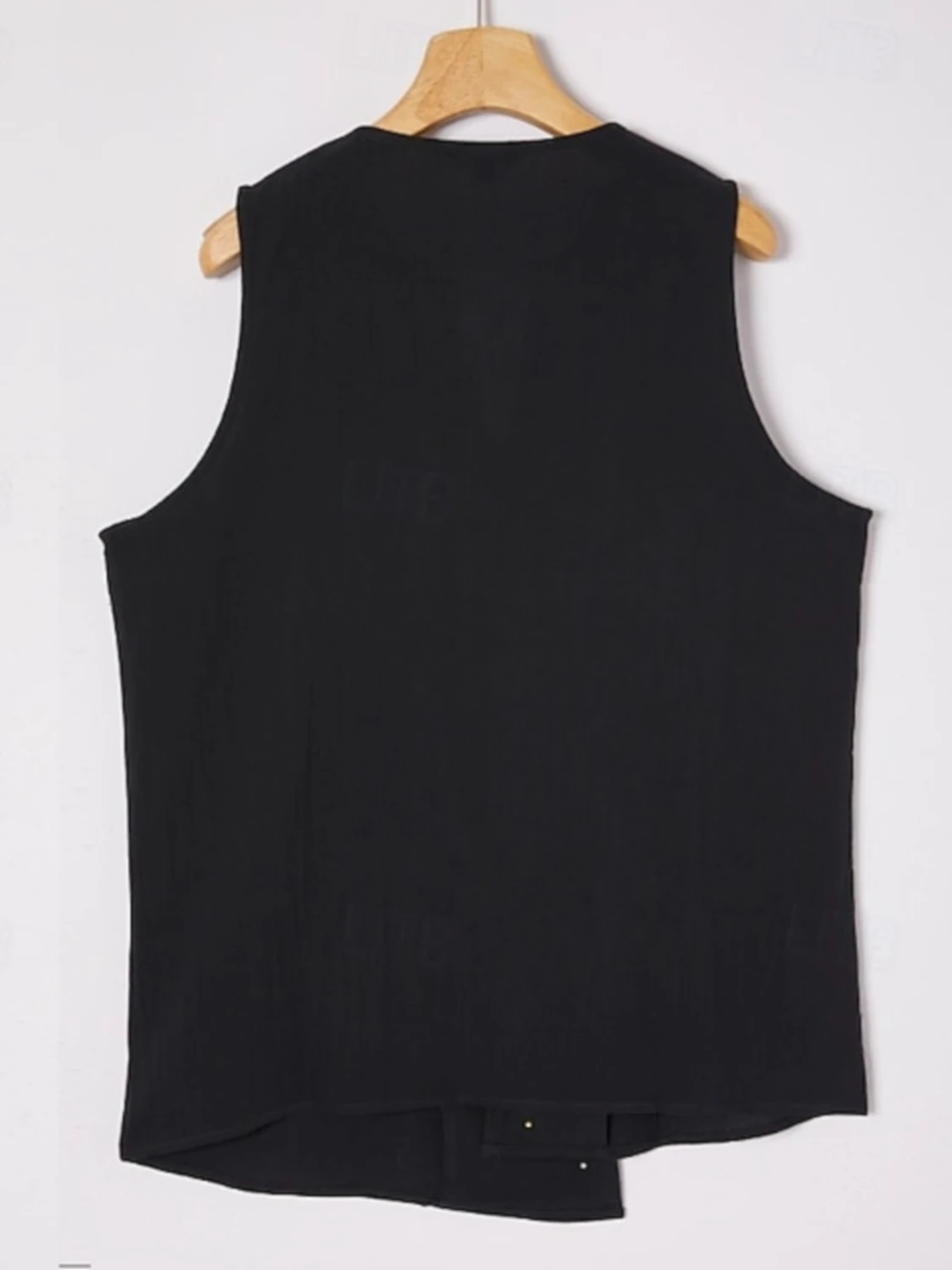 Men's Sleeveless Diagonal-Front Linen Vest Loose Retro Buttoned Waistcoat Muscle Fitness Sleeveless Jacket