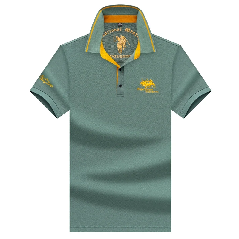 Men's Embroidered Casual Fashion Short Sleeved POLO Shirt Summer Comfortable Top