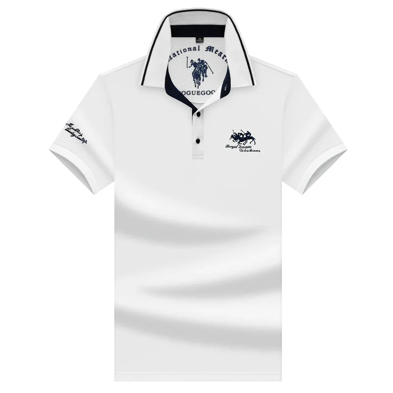 Men's Embroidered Casual Fashion Short Sleeved POLO Shirt Summer Comfortable Top