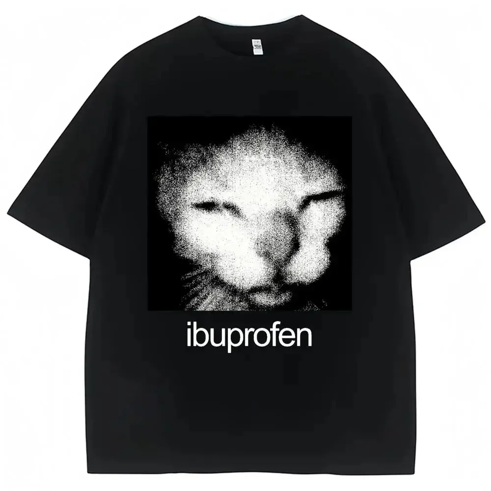 2026 New Design - Fun Ibuprofen Cat Emoticon T-Shirt - Humorous and Fashionable - Cotton Printed Casual T-Shirt