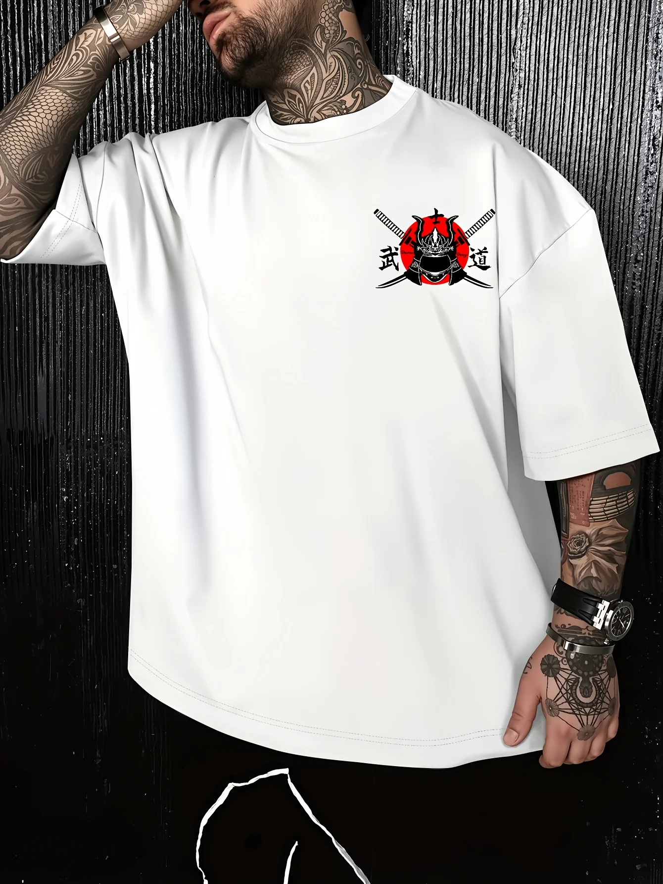 Men Summer Short-sleeved Casual T-shirt with Comfortable Breathable Soft Fabric Featuring A Street Style Retro Minimalist Design