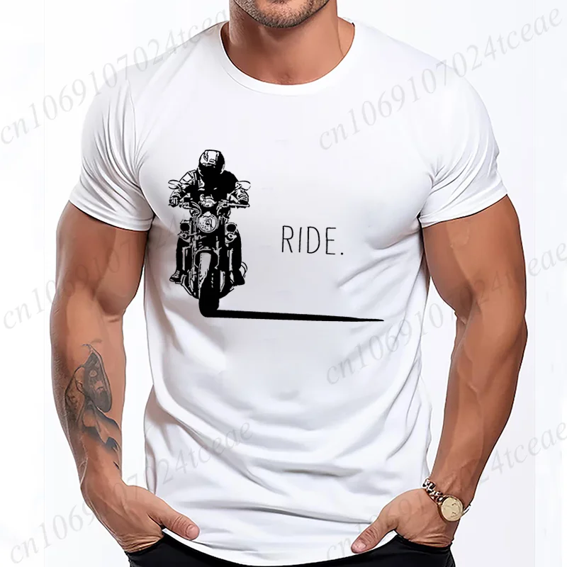 Men's Casual Motorcycle Graphic T-Shirts Man Street Summer Harajuku Tshirt Motorbike Racer Vintage Retro Bike T-Shirts Top Gift