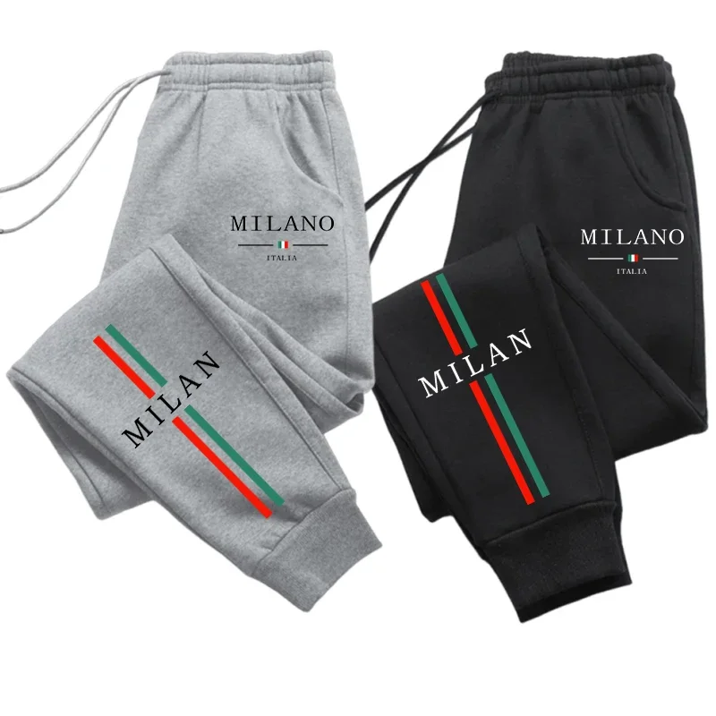 2026 Hot Sale Milan City Printed Jogger Pants Men Women Autumn Winter Casual High Quality Outdoor Running Sports Casual Pants