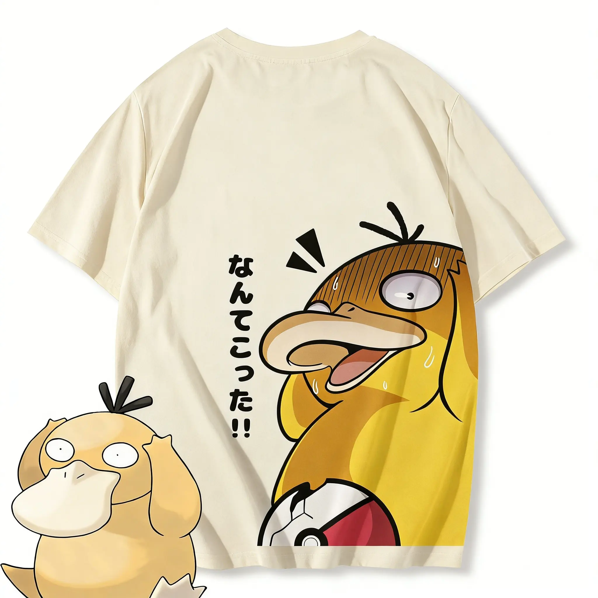 Anime Pokemon Psyduck Printed T-shirt Men's and Women's T-shirt Men's Tops Harajuku Y2K T-shirt 2026 Summer New Tee Streetwear