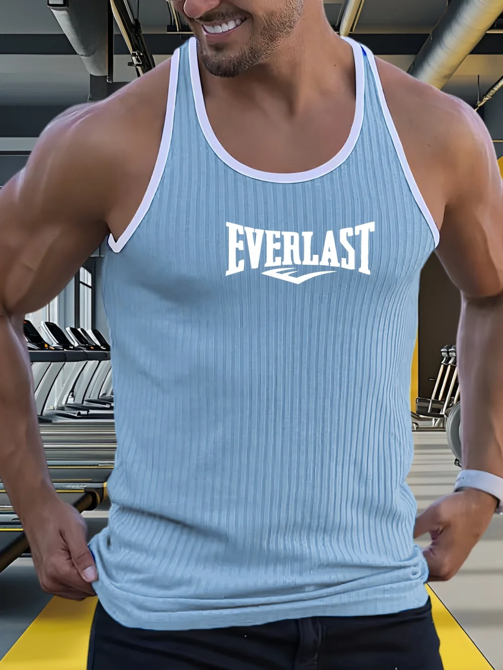 New Summer Men's Vest Striped Men's Sports Vest Underwear Bodybuilding Clothes Gym Vest Men's Fitness Sleeveless Shirt
