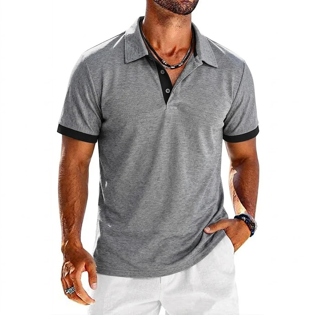 Summer Mens Short Sleeve Polo Shirt Lightweight Lapel Tshirts Breathable Sport T-shirts for Men Sports Solid Streetwear Cool Top