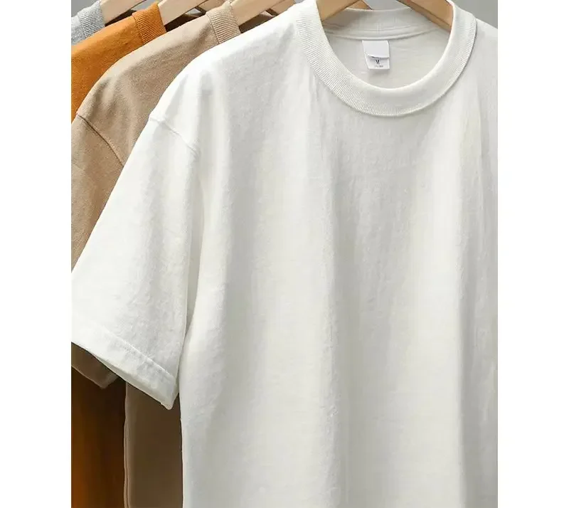 Summer Heavyweight Pure Round Neck Short Sleeve T-Shirts Printed Couple Matching Fun Quirky Design Women's Fashion Graphic Y2K