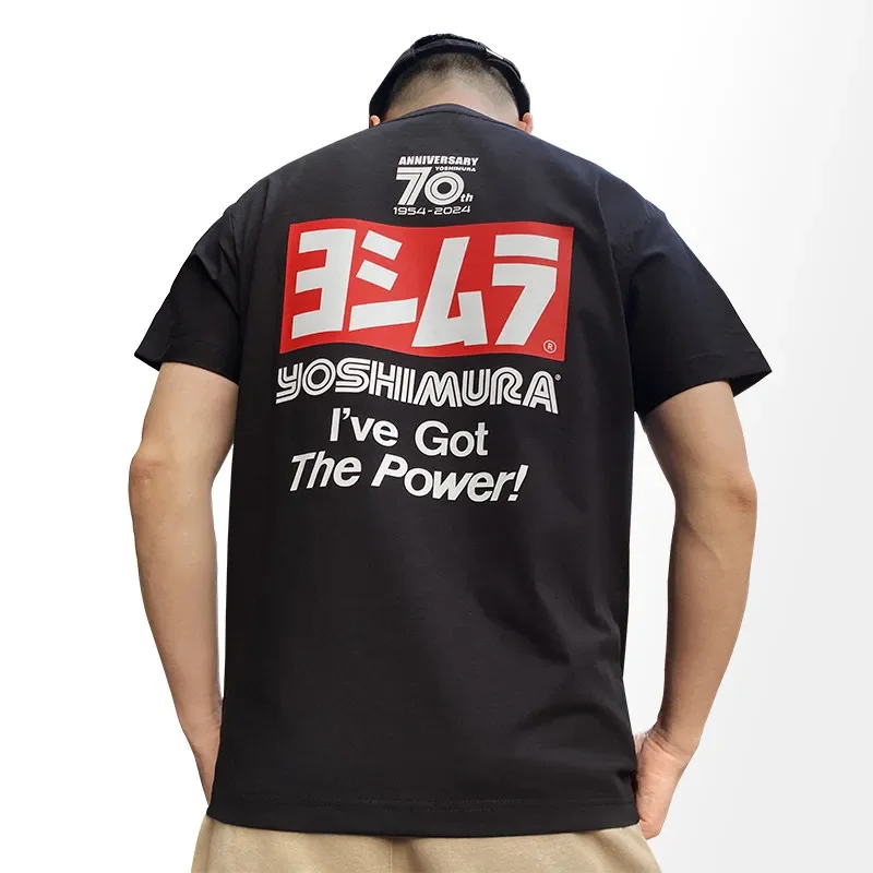 Yoshimura Exhaust 70th Motorcycle Modified Printed T-shirt Men Women Short Sleeve Cotton T-shirt Men's T-shirts 2026 Summer New