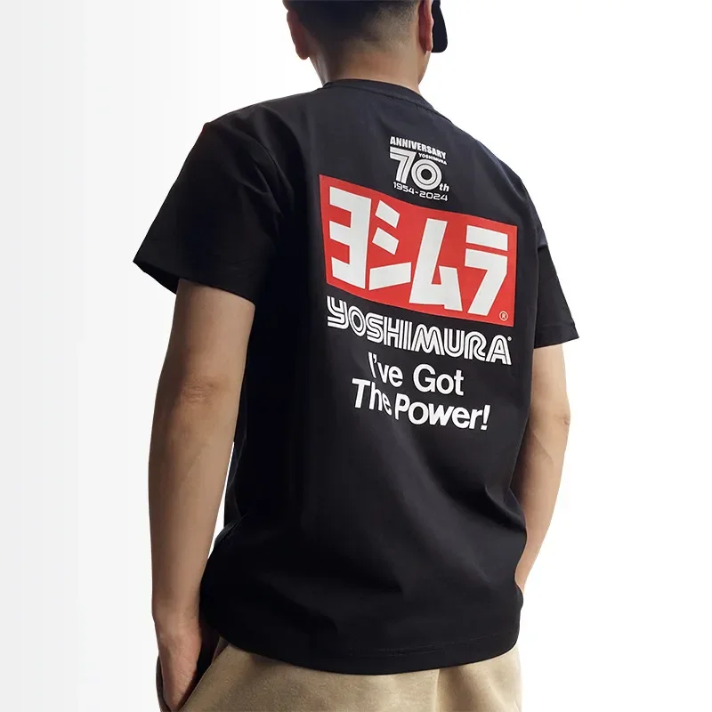 Yoshimura Exhaust 70th Motorcycle Modified Printed T-shirt Men Women Short Sleeve Cotton T-shirt Men's T-shirts 2026 Summer New