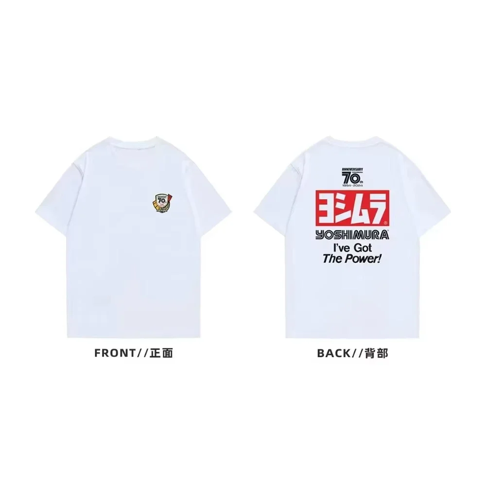 Yoshimura Exhaust 70th Motorcycle Modified Printed T-shirt Men Women Short Sleeve Cotton T-shirt Men's T-shirts 2026 Summer New