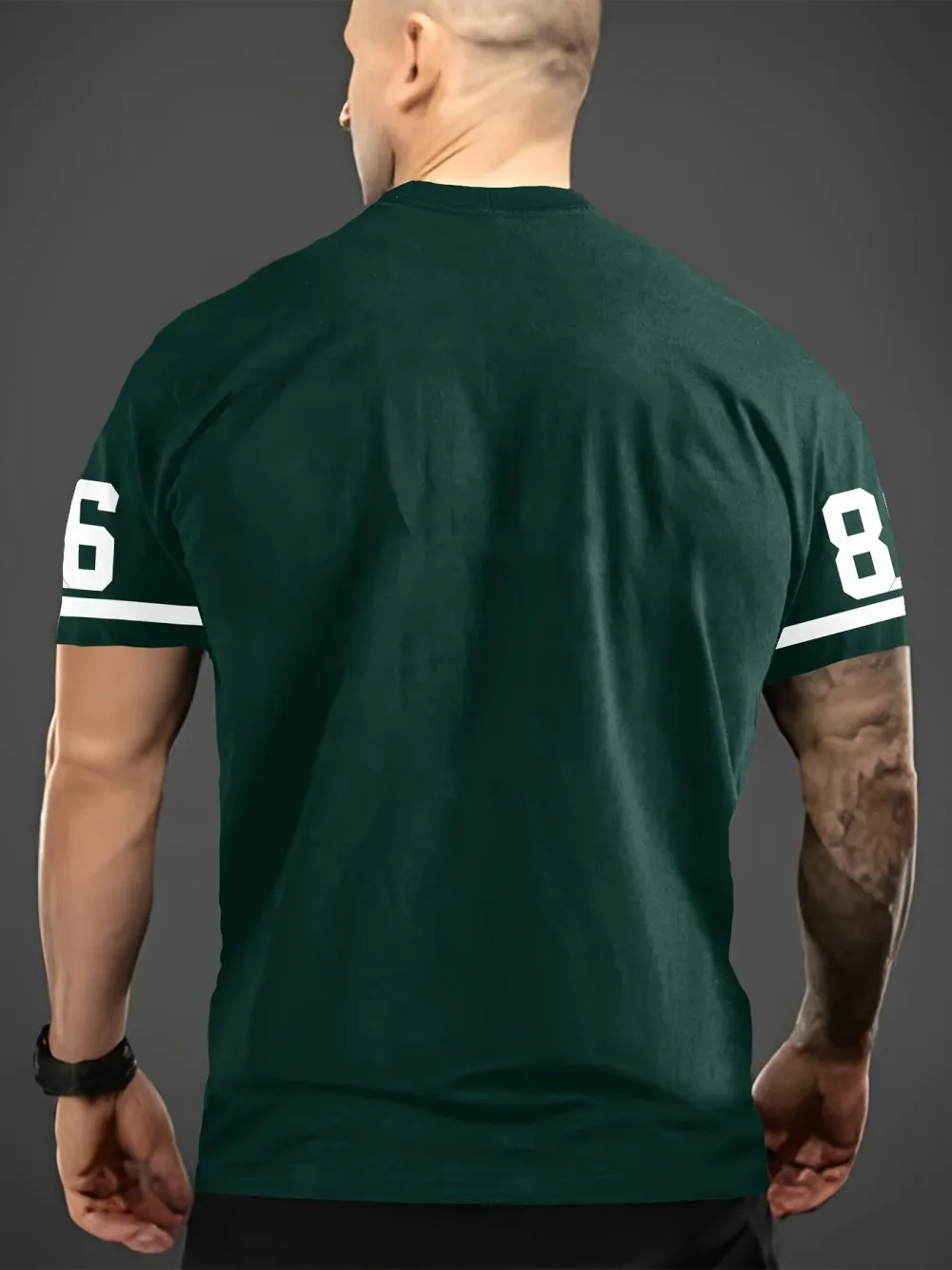 European and American Men's Summer Training Letter Print Comfortable and Breathable Round Neck T-Shirt Outdoor Casual Sports Top