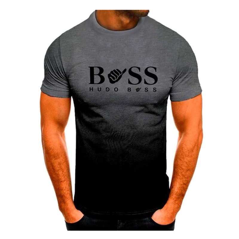 Summer Men's Clothing Whatever Print Short Sleeve Men Trend Products Sports Top Gym Tee Quick Dry T Shirt Male Gradient T Shirts