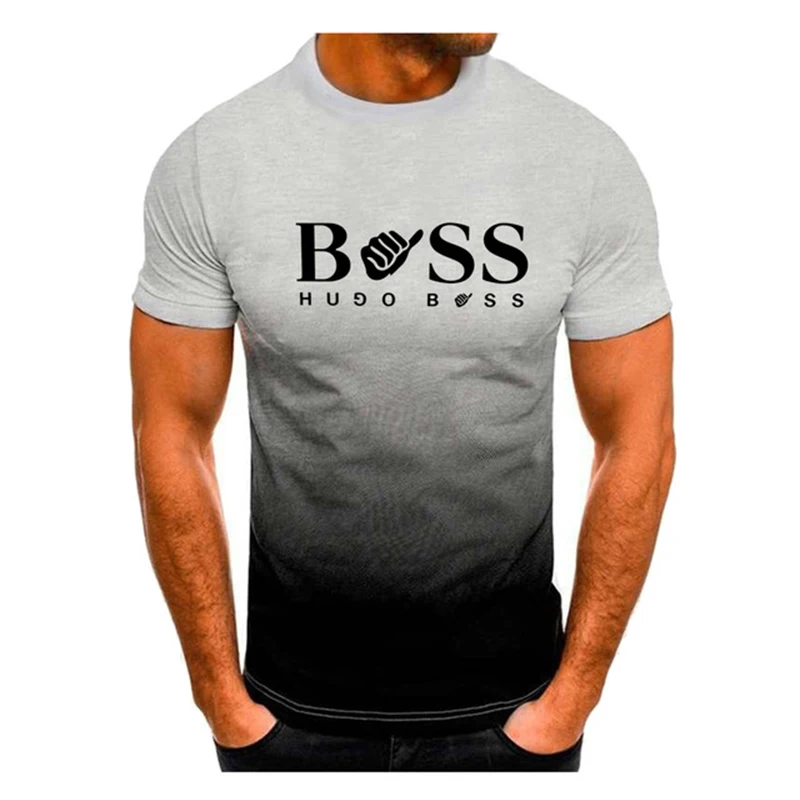Summer Men's Clothing Whatever Print Short Sleeve Men Trend Products Sports Top Gym Tee Quick Dry T Shirt Male Gradient T Shirts
