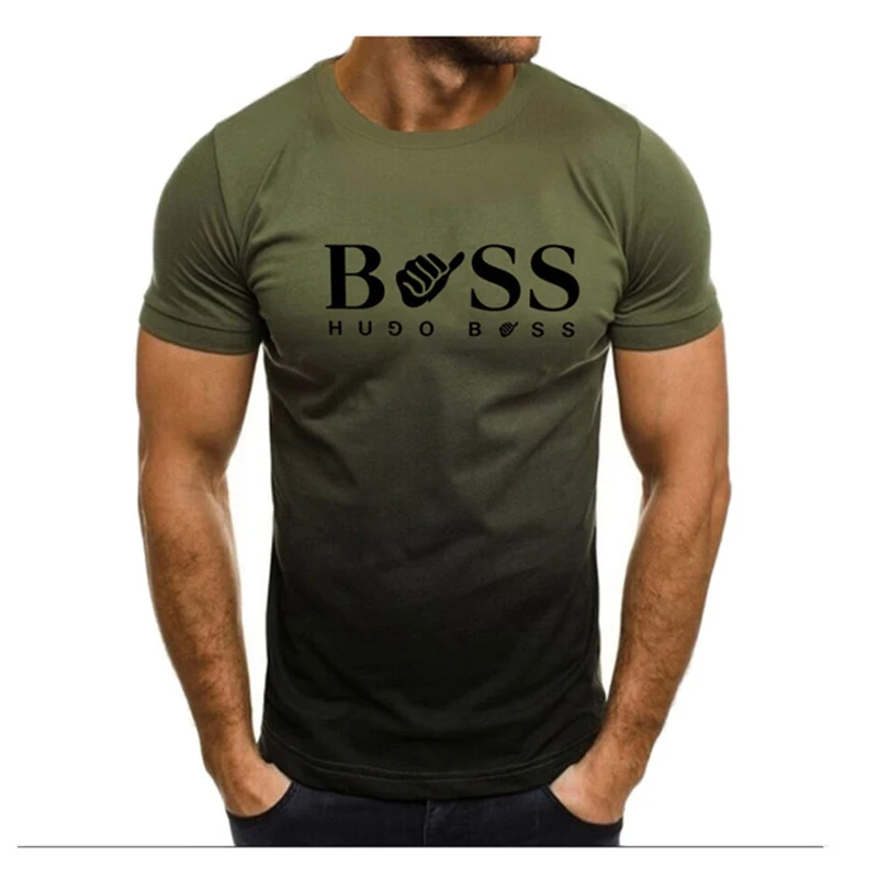 Summer Men's Clothing Whatever Print Short Sleeve Men Trend Products Sports Top Gym Tee Quick Dry T Shirt Male Gradient T Shirts