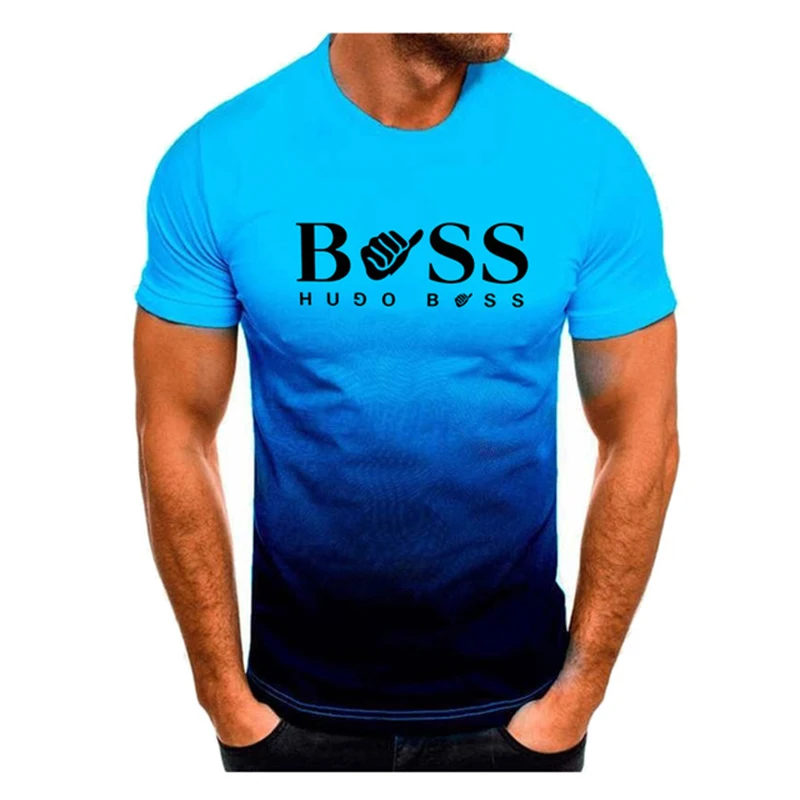 Summer Men's Clothing Whatever Print Short Sleeve Men Trend Products Sports Top Gym Tee Quick Dry T Shirt Male Gradient T Shirts