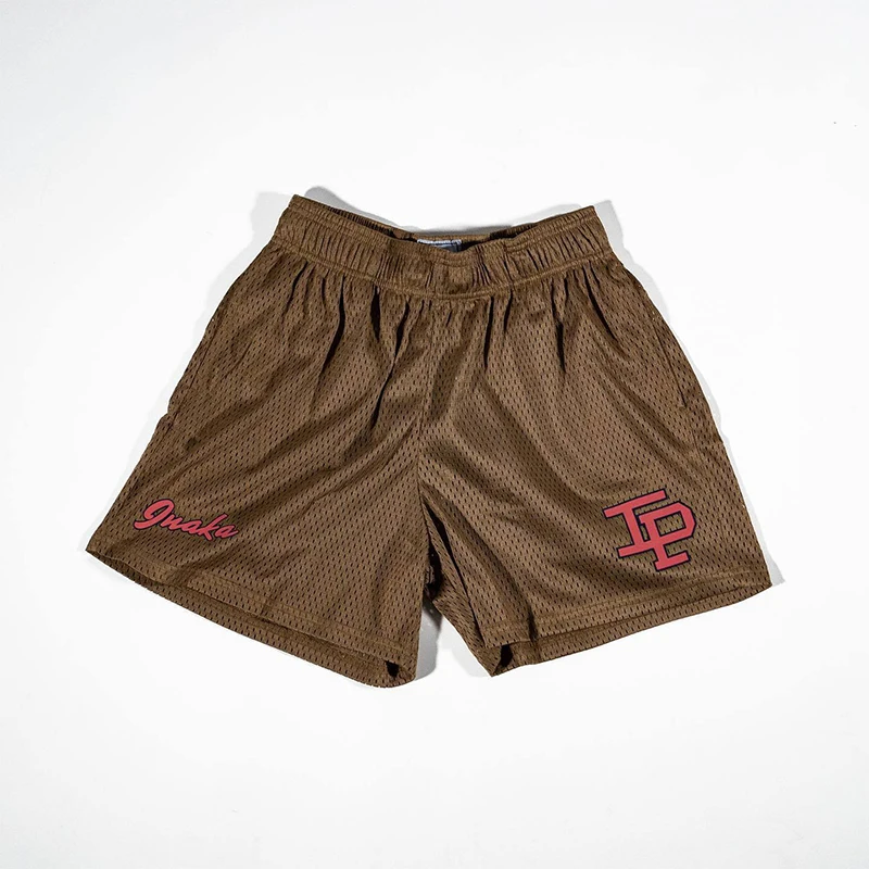 INAKA IP Mesh Shorts Men Breathable Quick Dry Gym Workout Shorts Summer Basketball Running Casual Beach Streetwear Sports Pants