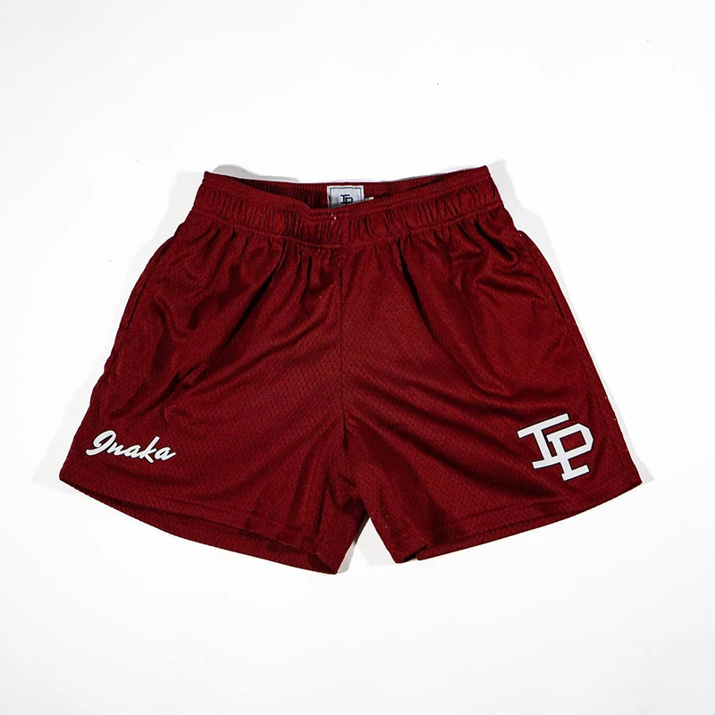 INAKA IP Mesh Shorts Men Breathable Quick Dry Gym Workout Shorts Summer Basketball Running Casual Beach Streetwear Sports Pants
