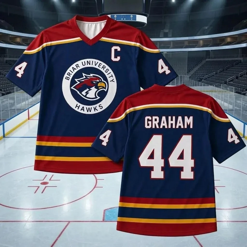 Off Campus Briar University Hawks Jersey Shirt Garrett Graham 44 Hockey Shirt Summer Sports Men's T-Shirt Tee Y2k Woman 