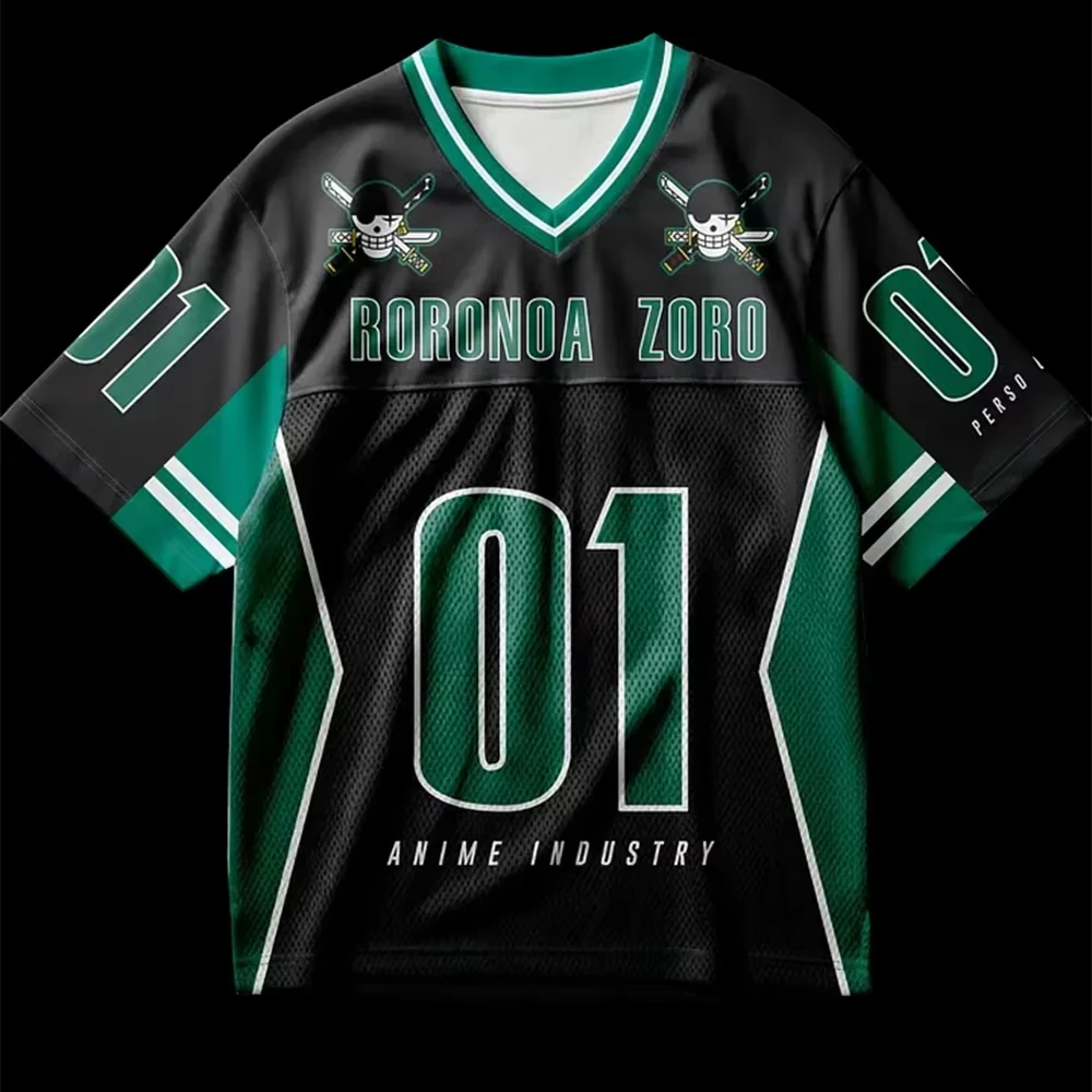 2026 Summer One Piece Anime Jersey Camiseta Zoro Oversized Y2k Fashion Casual Sports T-Shirt For Men And Women Tops