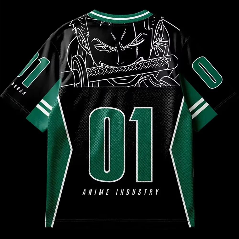 2026 Summer One Piece Anime Jersey Camiseta Zoro Oversized Y2k Fashion Casual Sports T-Shirt For Men And Women Tops