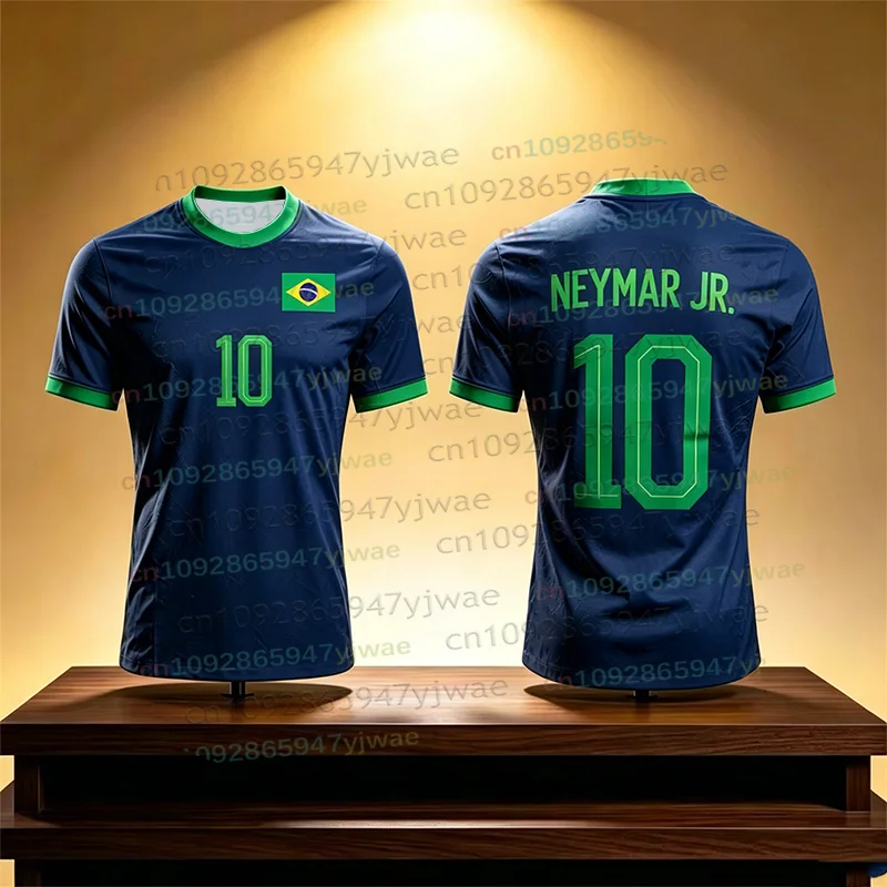 Neymar & VINI JR 3D Printed Football Jersey For Men Women Summer Fashion Sports Quick-dry Breathable Shorts Sleeve Soccer Tees
