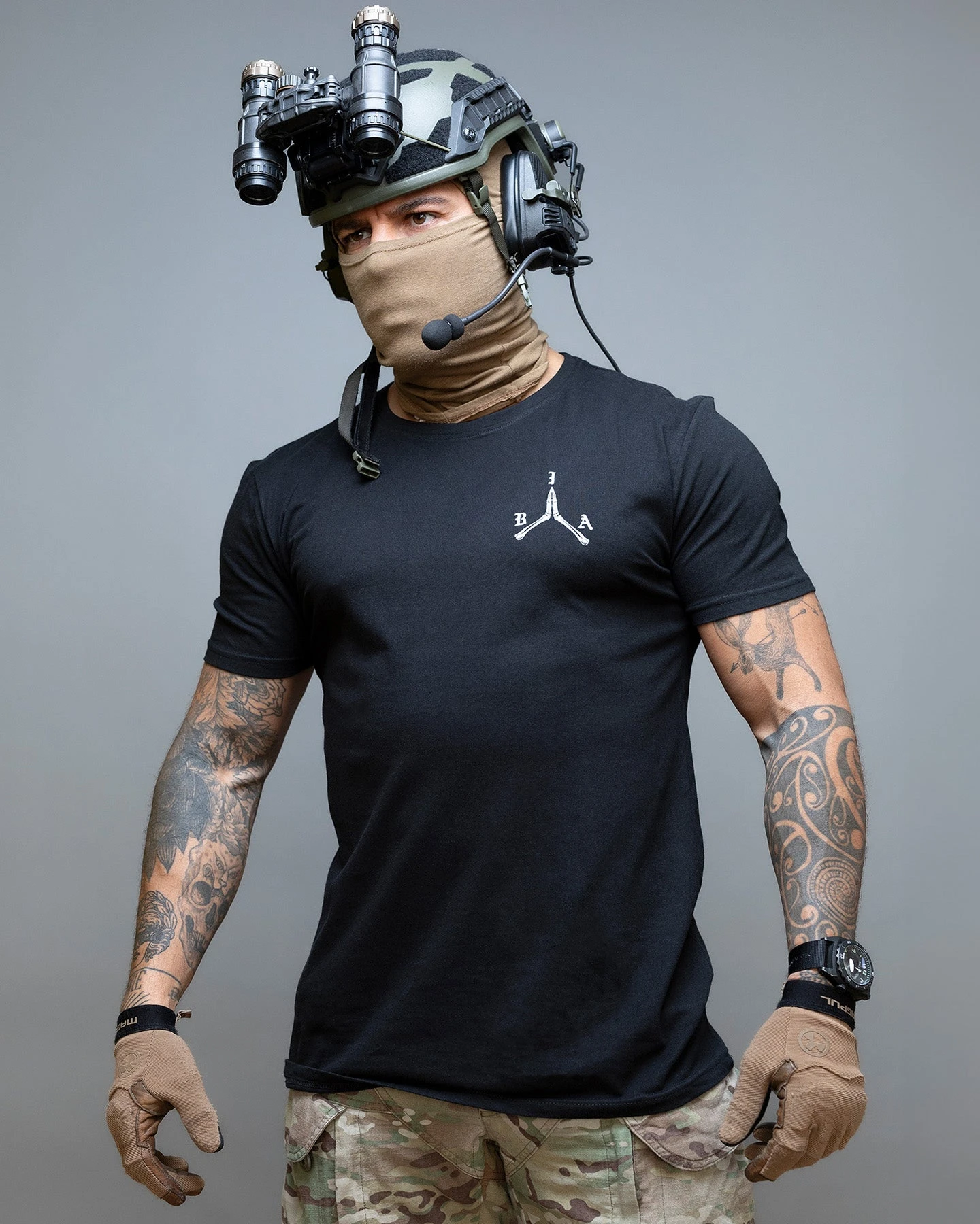 Unisex Military Tactical Skull Soldier Print T-Shirt Black Cotton Short Sleeve Back Big Print Casual Army Style Streetwear Tee