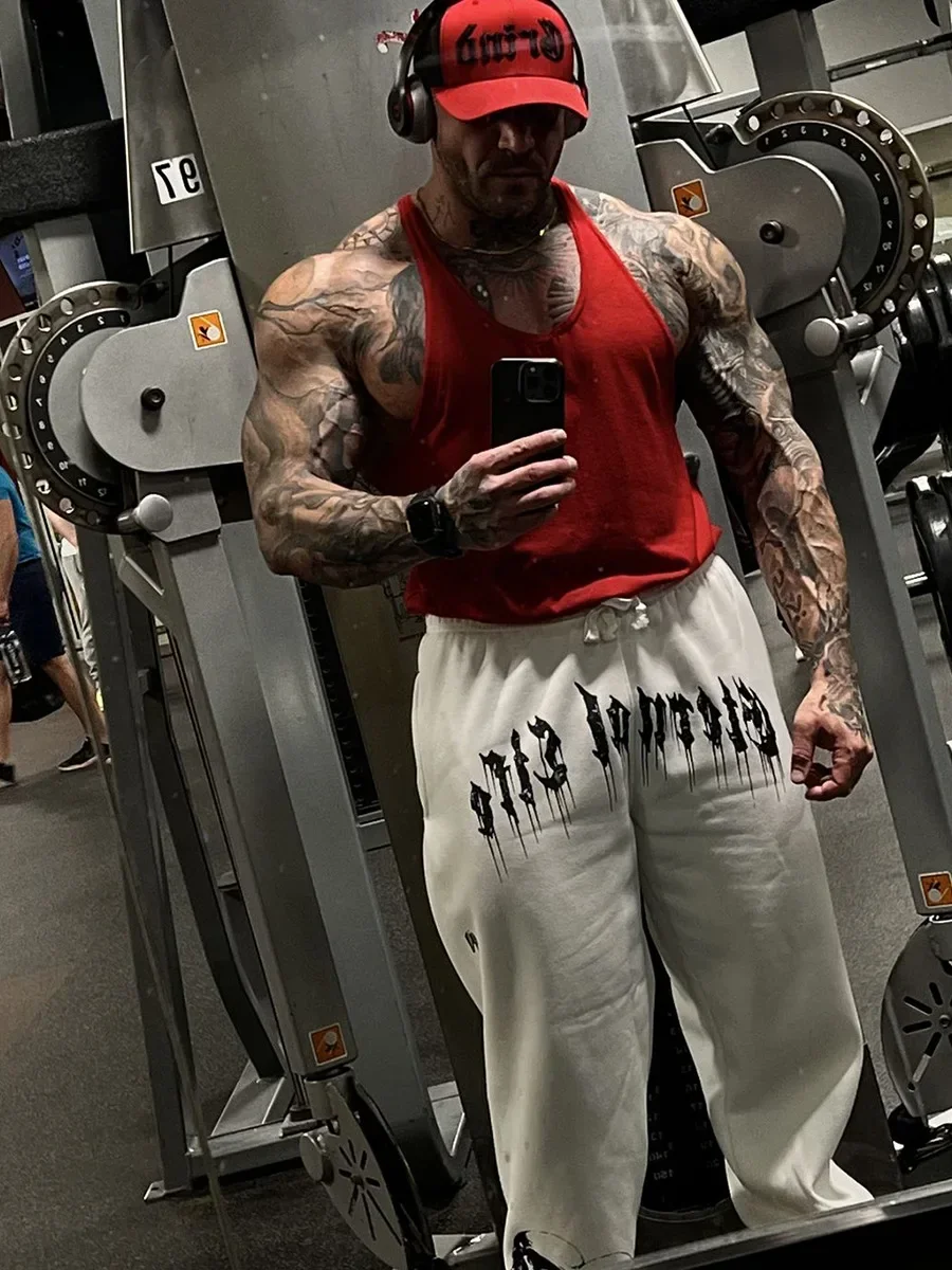 2025 European and American Men's New Year Wear Sports Pants Casual Sports Training Pants Men's Gym Pants