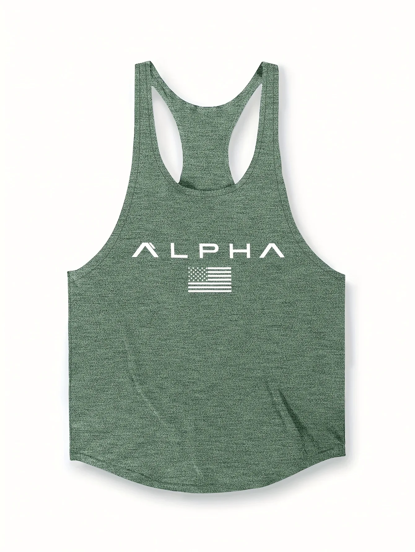 Cross-border European Size Alpha Men's Printed Round-neck Fitness Vest, Undershirt, Muscle Quick-drying Basketball Vest