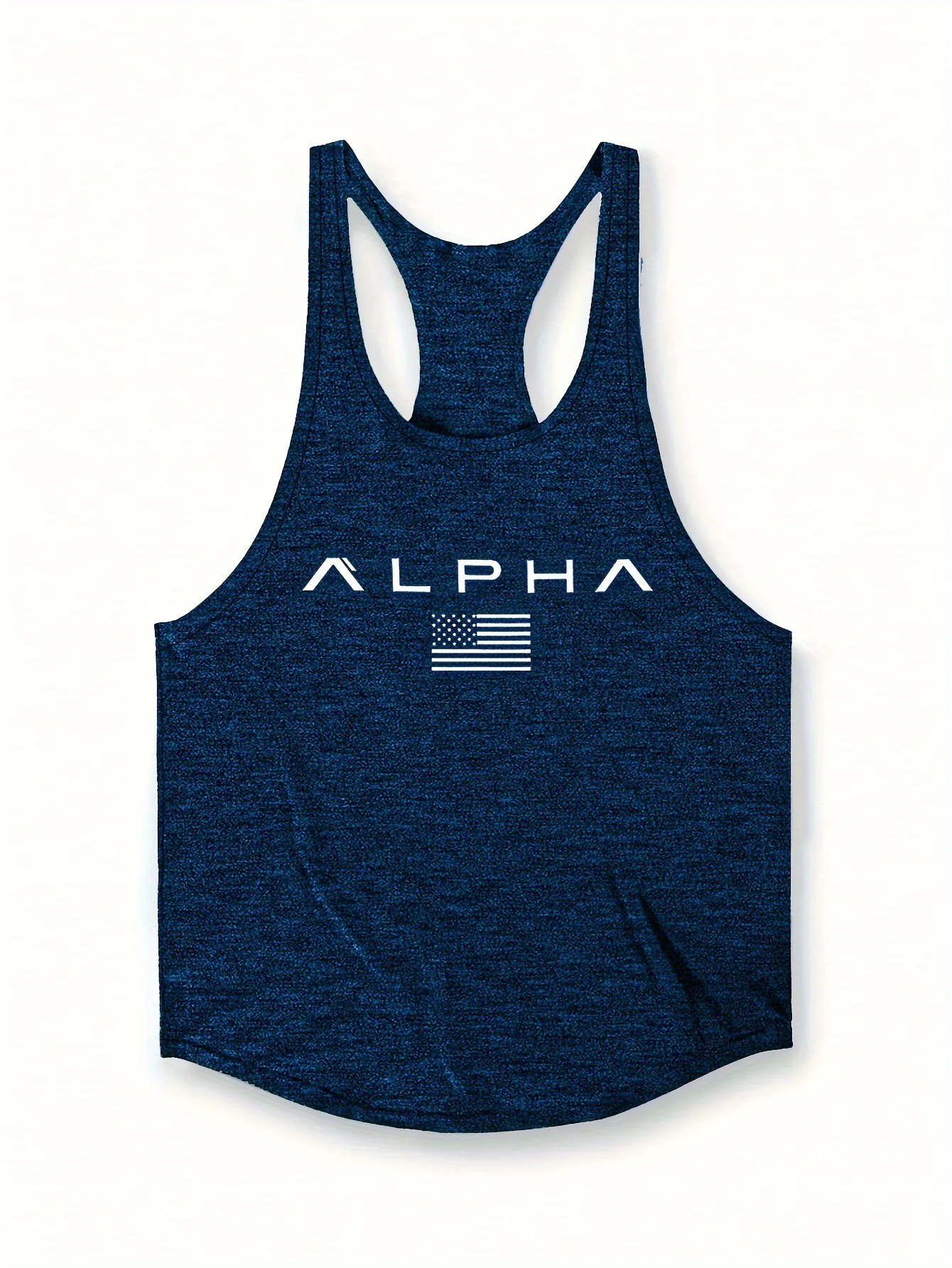 Cross-border European Size Alpha Men's Printed Round-neck Fitness Vest, Undershirt, Muscle Quick-drying Basketball Vest