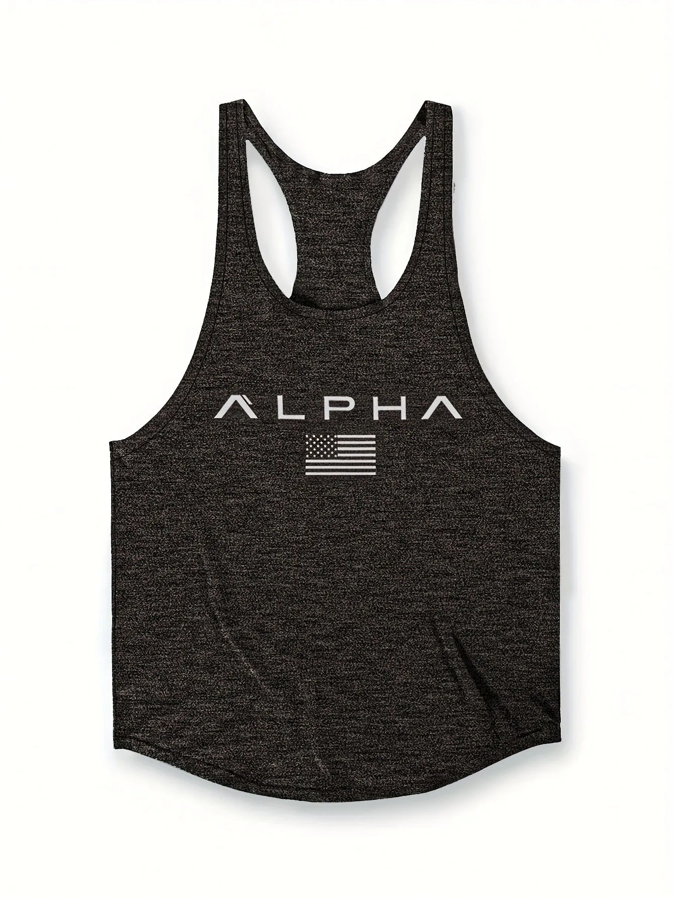 Cross-border European Size Alpha Men's Printed Round-neck Fitness Vest, Undershirt, Muscle Quick-drying Basketball Vest